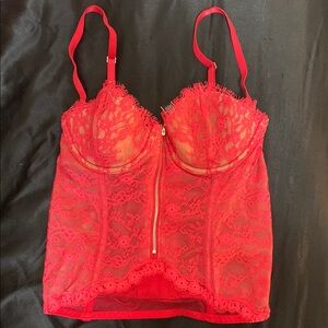 Victorias Secret Red Lace Bustier